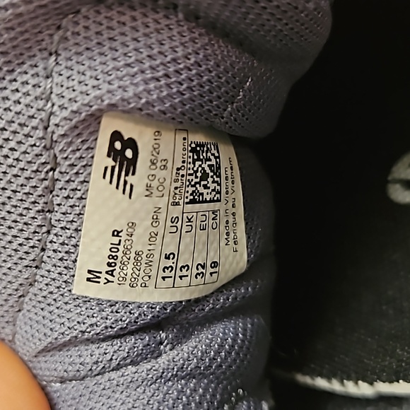 New Balance Kids 680 V5 Sneaker Grey Red Size 13.5 - Picture 7 of 7